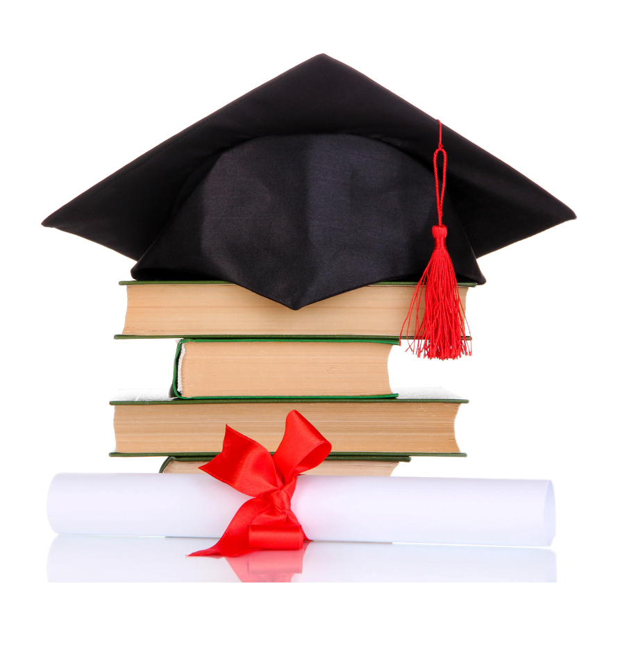 books with graduation hat