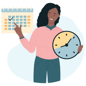 This graphics show how to balance plan with time - time management tips